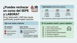 ¿Me quitan el paro si rechazo un curso? Guía sobre sanciones y causas justificadas (SEPE y LABORA)